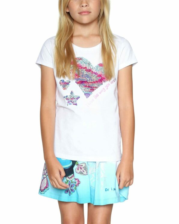 Desigual κοντομάνικη παιδική μπλούζα KATRINA (18SGTKB8)
