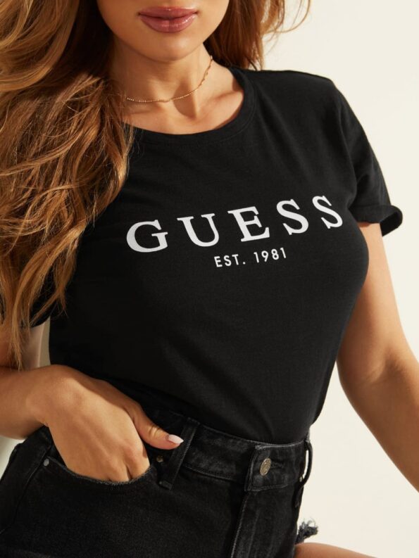 Guess Γυναικείο Τ-Shirt Logo 1981 Roll Cuff (W0GI69R8G01-JBLK) -1