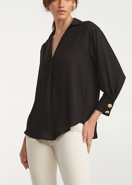 Lynne Μακρυμάνικη Μπλούζα με Γιακά (147-510006