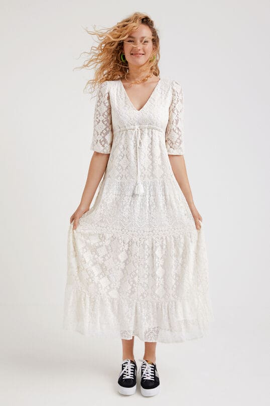Desigual Maxi Φόρεμα από Δαντέλα Tulum (22SWVW06