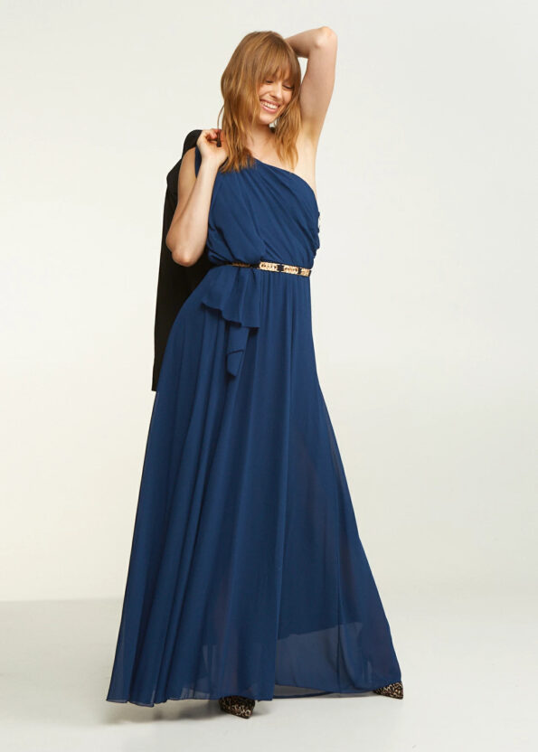 Lynne Φόρεμα Maxi με έναν Ώμο (048-511014-6138-2