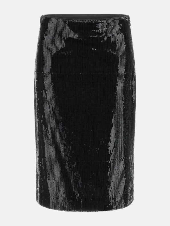 Guess Midi Φούστα Megan Με Παγιέτες (W2BD54KBDV0-JBLK)