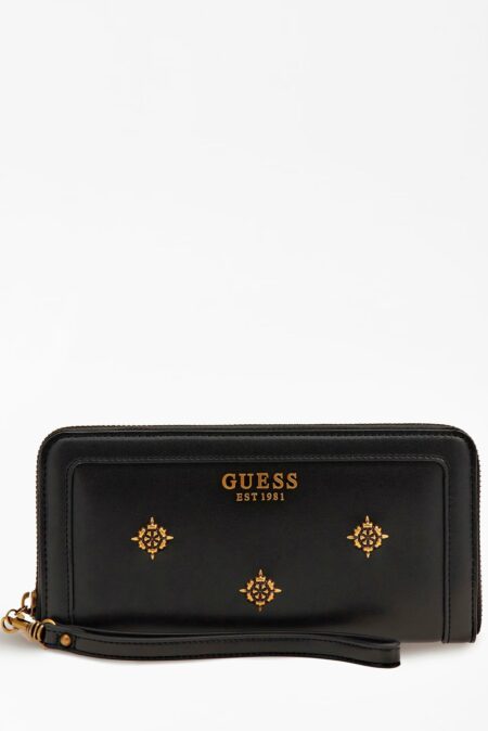 Guess Πορτοφόλι Abey SLG Large Zip Around (SWVE8558460-BLA)