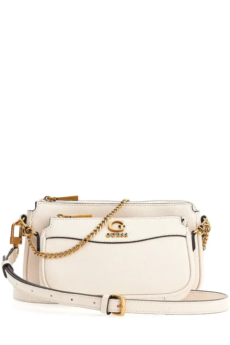 Guess Τσάντα Ώμου Nell Double Pouch Crossbody (HWVB8678700-STO)