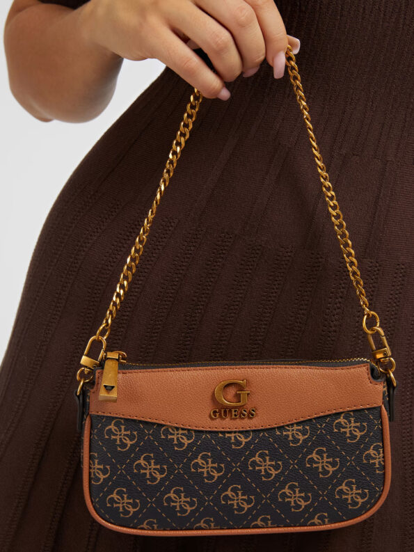 Guess Τσάντα Ώμου Nell Με Λογότυπο Double Pouch Crossbody (HWQB8735700-BGA)