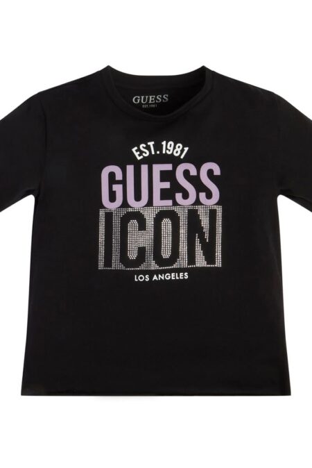 Guess Παιδική Κοντομάνικη Μπλούζα Με Λογότυπο Girl (J3RI13K8HM3-JBLK)