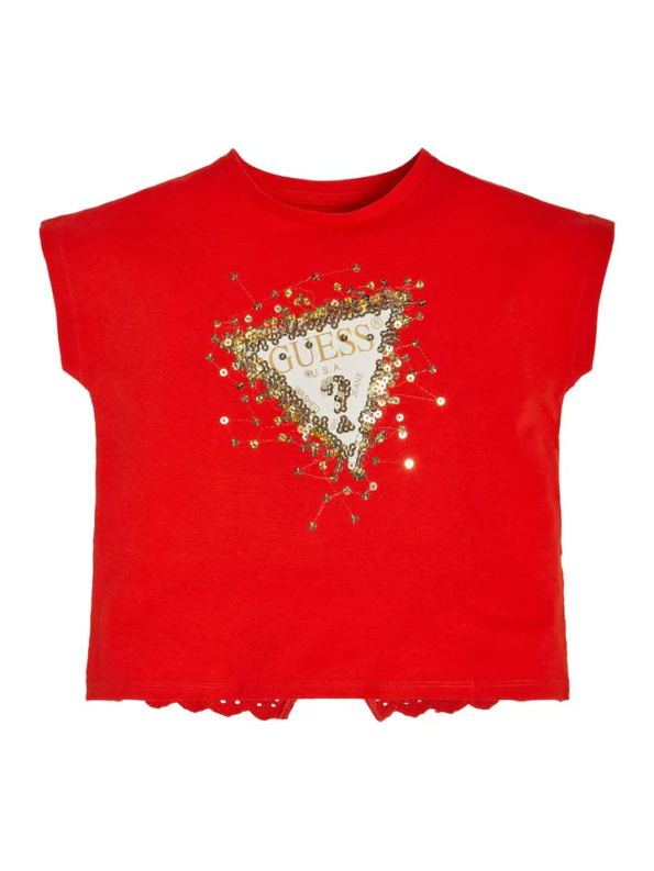 Guess Παιδική Κοντομάνικη Μπλούζα Με Λογότυπο Girl (K3RI04K6YW1-G539)