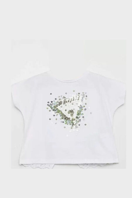 Guess Παιδική Κοντομάνικη Μπλούζα Με Λογότυπο Girl (K3RI04K6YW1-G011)