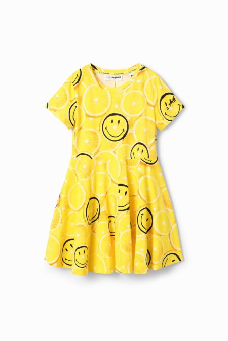 Desigual Παιδικό Kοντομάνικο Φόρεμα Smiley Limon (23SGVK12