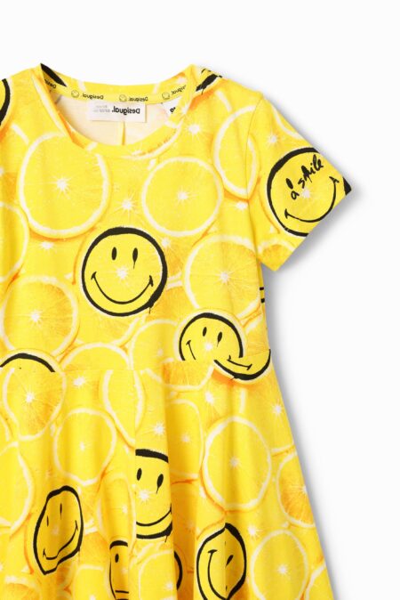 Desigual Παιδικό Kοντομάνικο Φόρεμα Smiley Limon (23SGVK12-2