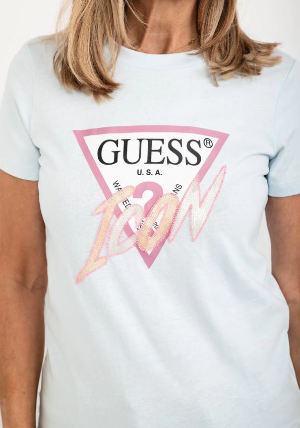 Guess Γυναικεία Κοντομάνικη Μπλούζα Icon (W3RI12I3Z14-A71U)