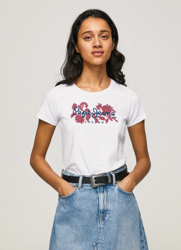 Pepe Jeans Γυναικεία Κοντομάνικη Μπλούζα Nerea (PL505436-800)