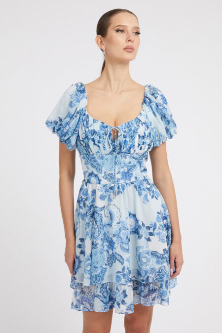 Guess Γυναικείο Φλοράλ Φόρεμα Gilda Smocked (W3GK29WDW52-P7FR)