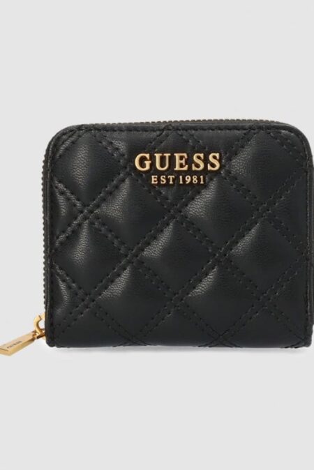 Guess Mini Πορτοφόλι Καπιτονέ SLG Zip Around Giully (SWQC9673137-BLA