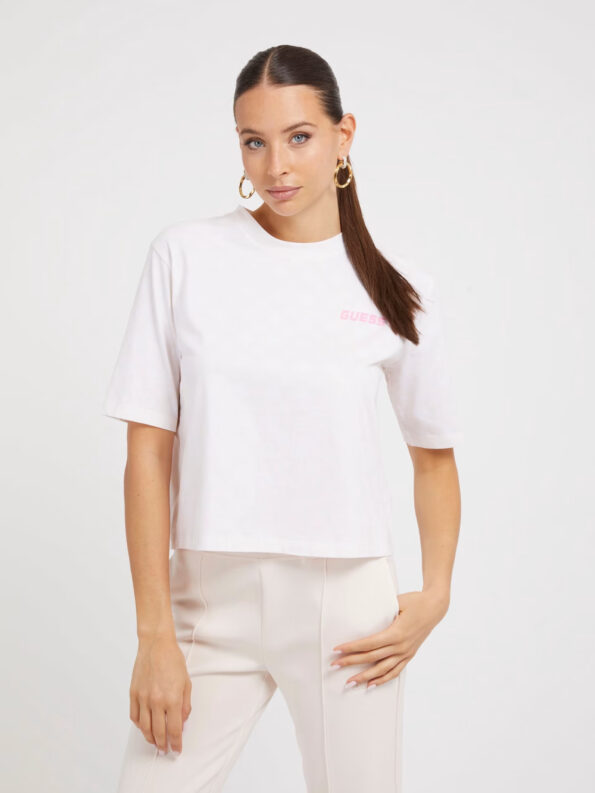 Guess Γυναικεία Κοντομάνικη Μπλούζα Crop Με Λογότυπο 4G Aletha (V3YI00I3Z14-P0DC)