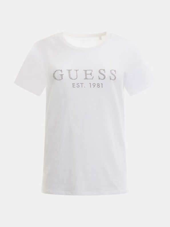 Guess Γυναικεία Κοντομάνικη Μπλούζα Με Στράς Λογότυπο (W3GI76K8G01-G011) -3