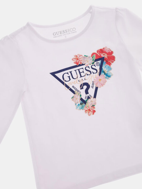 Guess Παιδική Μακρυμάνικη Μπλούζα Με Τριγωνικό Λογότυπο Girl (K3YI17K6YW4-G011)