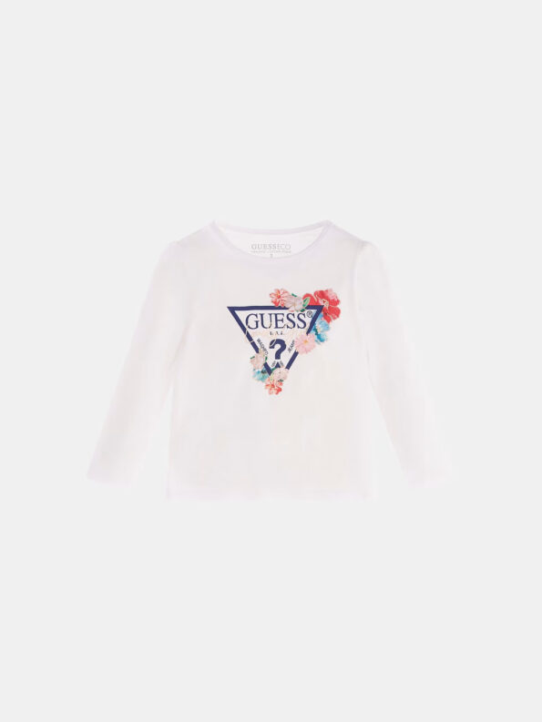 Guess Παιδική Μακρυμάνικη Μπλούζα Με Τριγωνικό Λογότυπο Girl (K3YI17K6YW4-G011)
