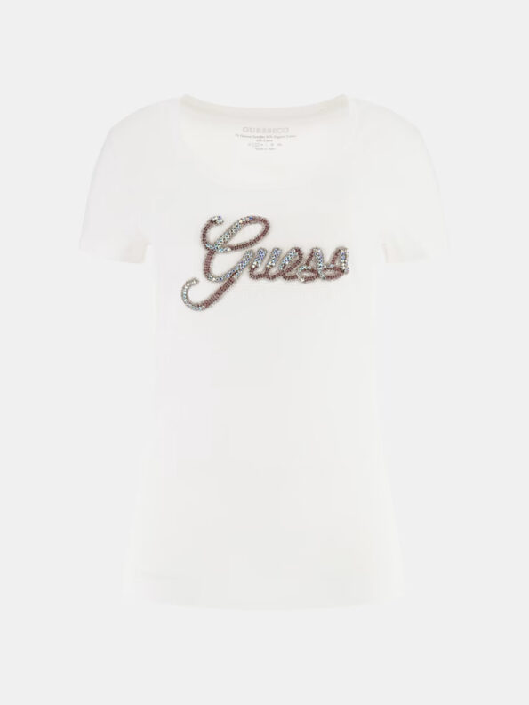 Guess Γυναικεία Κοντομάνικη Μπλούζα Με Στράς Λογότυπο (W3YI36J1314-G011) -1 (1)