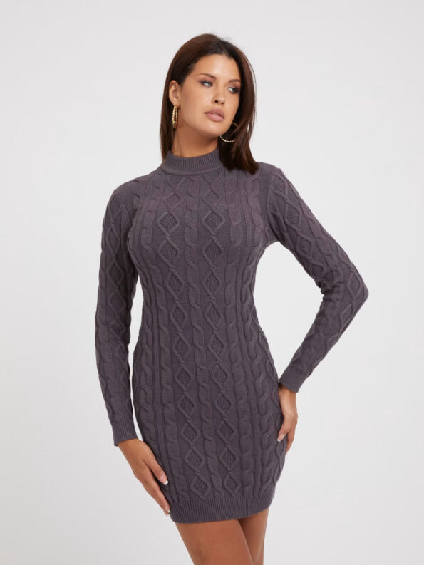 Guess Γυναικείο Πλεκτό Φόρεμα Με Πλεξούδες Mock Cable (W3BK18Z3382-G1K8)