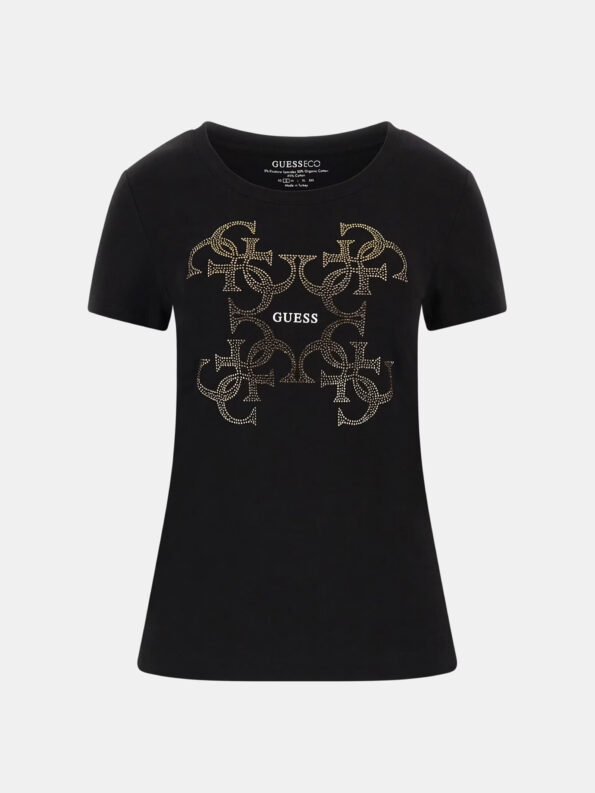 Guess Γυναικεία Κοντομάνικη Μπλούζα Με Λογότυπο 4G (W4RI35J1314-JBLK)