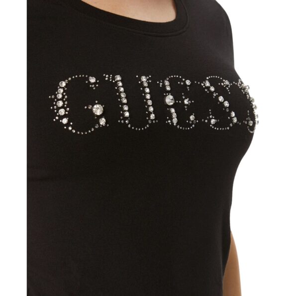 Guess Γυναικεία Κοντομάνικη Μπλούζα Με Λογότυπο Stones Logo (W4RI39J1314-JBLK)