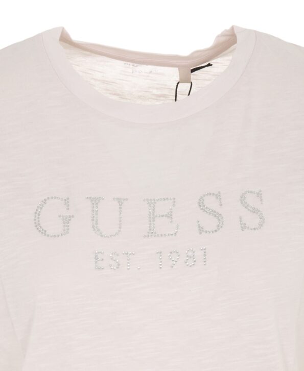 Guess Γυναικεία Κοντομάνικη Μπλούζα Με Στράς Λογότυπο (W3GI76K8G01-A60W)