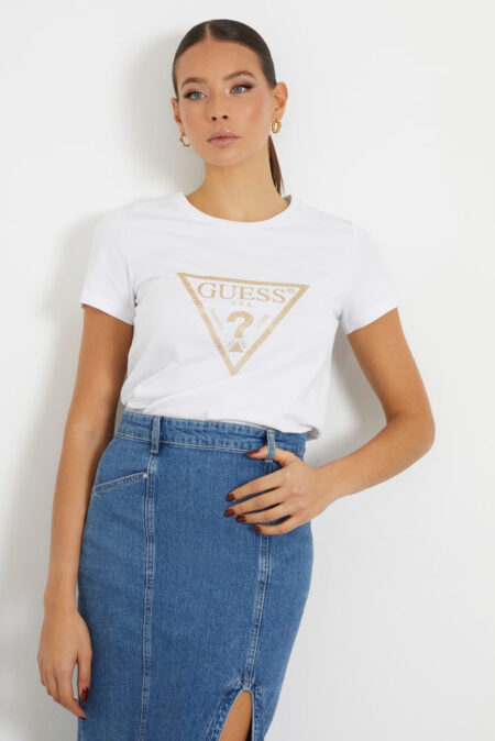 Guess Γυναικεία Κοντομάνικη Μπλούζα Με Τριγωνικό Λογότυπο (W4RI69J1314-G011)