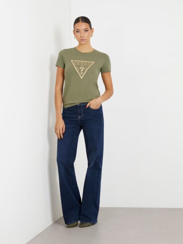 Guess Γυναικεία Κοντομάνικη Μπλούζα Με Τριγωνικό Λογότυπο (W4RI69J1314-G831)