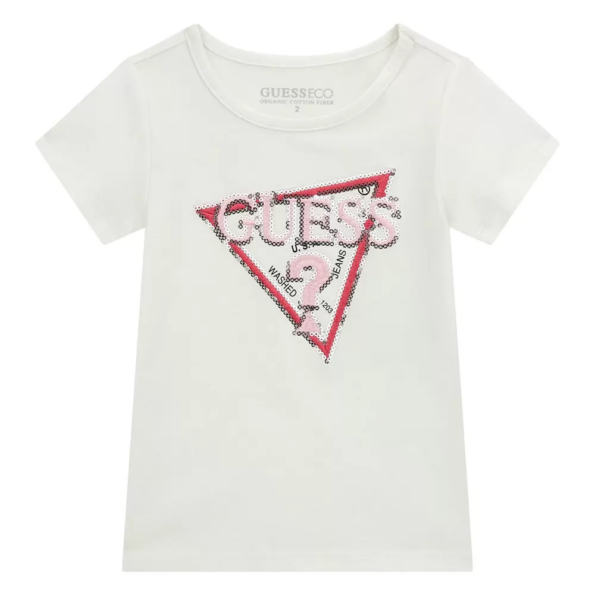 Guess Παιδική Κοντομάνικη Μπλούζα Με Τριγωνικό Λογότυπο Girl (K4RI23K6YW4-G011)