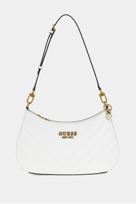Guess Τσάντα Ώμου Με Λογότυπο Jania Top (HWGA9199180-WHI