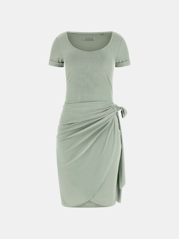 Guess Γυαναικείο Κοντομάνικο Φόρεμα Με Φιόγκο Elisea Ring (W4GK25KAQL2-G8DP)