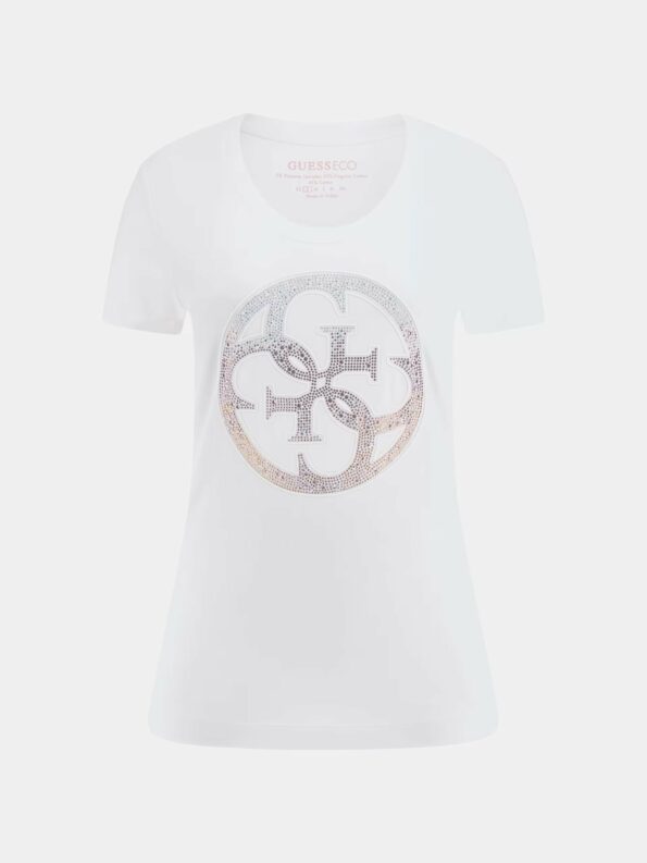 Guess Γυναικεία Κοντομάνικη Μπλούζα Με 4G Λογότυπο (W4GI29J1314-G011) -4