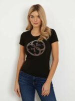 Guess Γυναικεία Κοντομάνικη Μπλούζα Με 4G Λογότυπο (W4GI29J1314-JBLK) -4