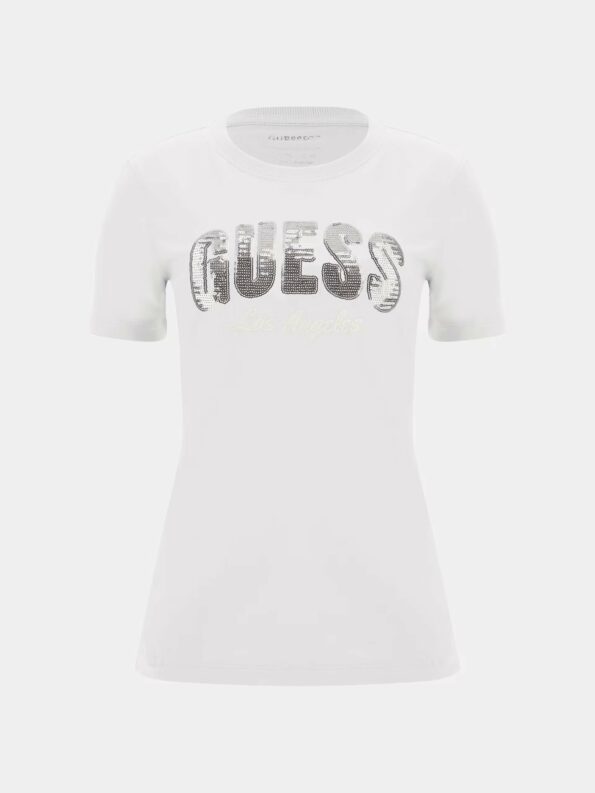 Guess Γυναικεία Μπλούζα T-Shirt Με Στράς Sequins (W4GI31I3Z14-G011)