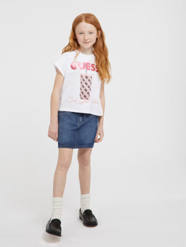 Guess Παιδική Κοντομάνικη Μπλούζα Crop Με Λογότυπο Girl (J4GI31K6YW4-G011)