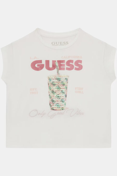 Guess Παιδική Κοντομάνικη Μπλούζα Με Λογότυπο Girl (K4GI24K6YW4-G011)