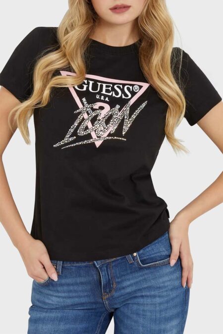 Guess Γυναικεία Κοντομάνικη Μπλούζα Με Λογότυπο Icon (W4GI20I3Z14-JBLK) -2