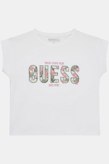 Guess Παιδική Κοντομάνικη Μπλούζα Με Λογότυπο Girl (J4GI16K6YW4-G011)