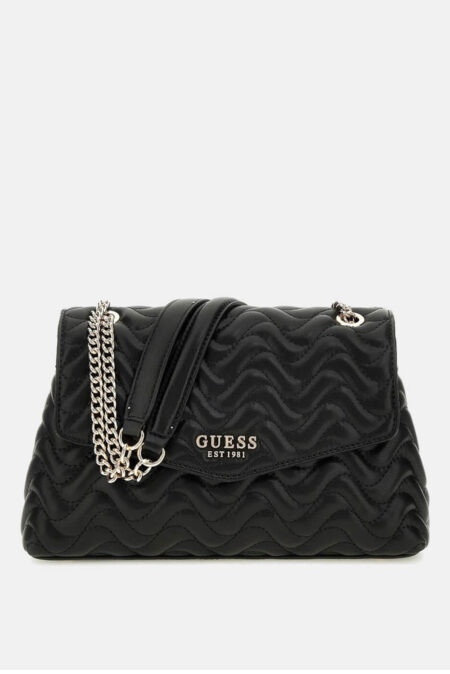 Guess Τσάντα Ώμου Και Χιαστί Καπιτονέ Melisandra Convertible (HWQG9653210-BLA