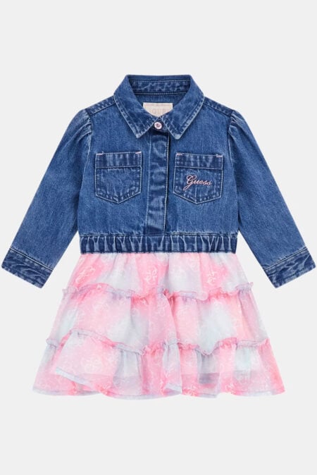 Guess Βρεφικό Φόρεμα Denim Με Σλιπ Κορίτσι (A5YK03D4EU0-MDLL)