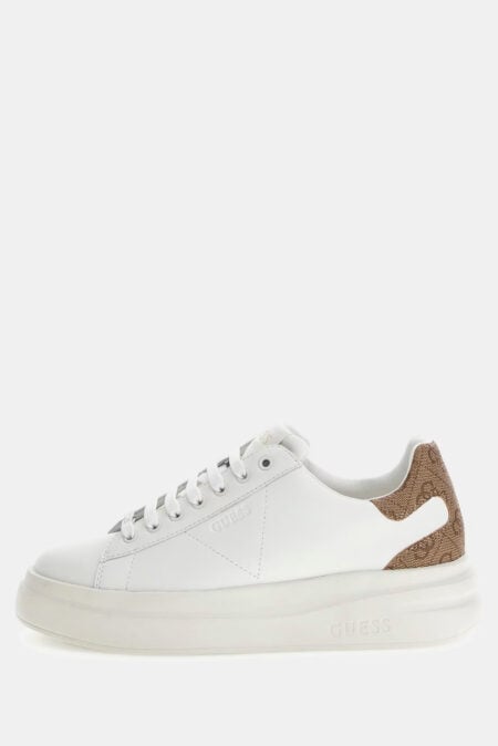 Guess Γυναικείο Sneaker Δερμάτινο Elbina (FLJELBFAL12-WHBEI)