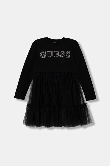Guess Παιδικό Φόρεμα Από Τούλι Mixed Fabric Girl (J5YK03KAUH0-JBLK)