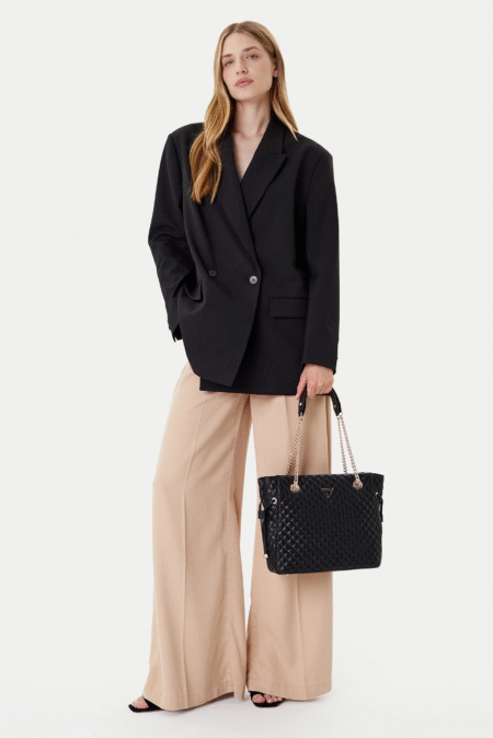 Guess Γυναικεία Τσάντα Ώμου Everlee Large Tote (HWQG8679220-BLA)