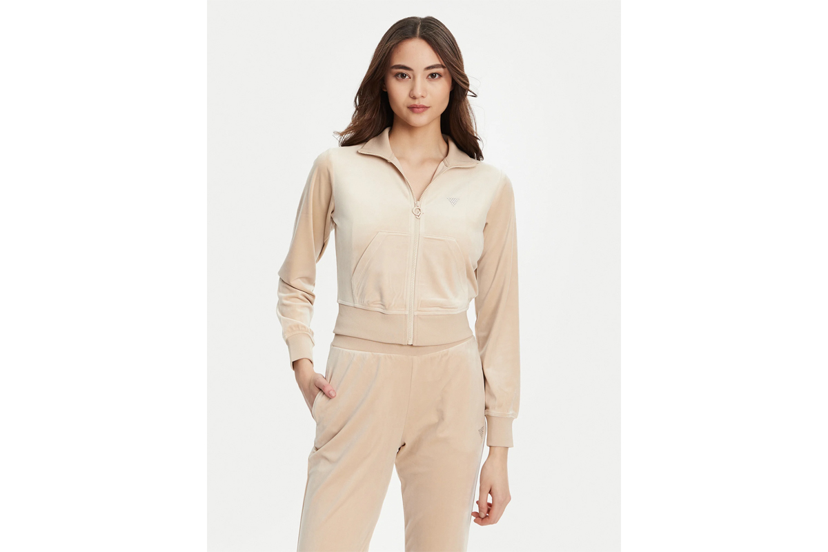 Guess Γυναικεία Φούτερ Ζακέτα Βελουτέ Couture Full Zip (V3BQ22K0232-A90F)