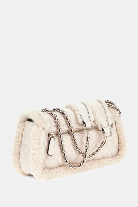 Guess Μίνι Τσάντα Χιαστί Με Γούνα Cristi Convertible Xbody Flap (HWTG8139210-BON)