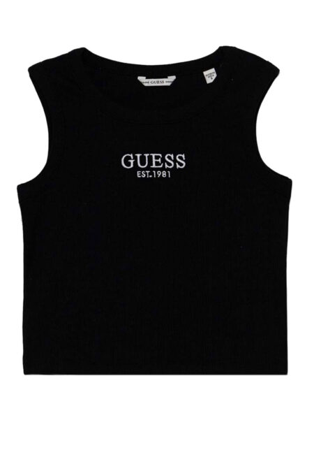 Guess Παιδική Αμάνικη Μπλούζα Rib Top Με Λογότυπο Κορίτσι (J4YI16KBZP4-JBLK)2