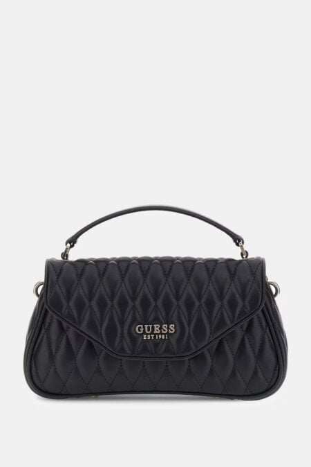 Guess Τσάντα Χειρός Και Χιαστί Valla Top Handle Flap (HWQG8122200-BLA)