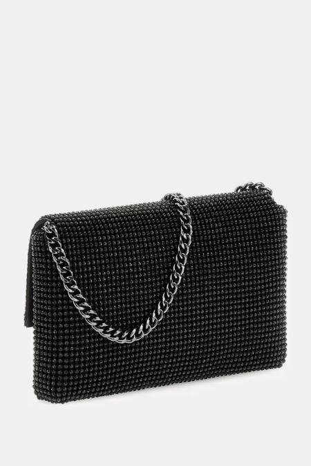 Guess Τσάντα Χιαστή Βραδινή Zalina Flap Clutch (HWRB9350700-BLA)