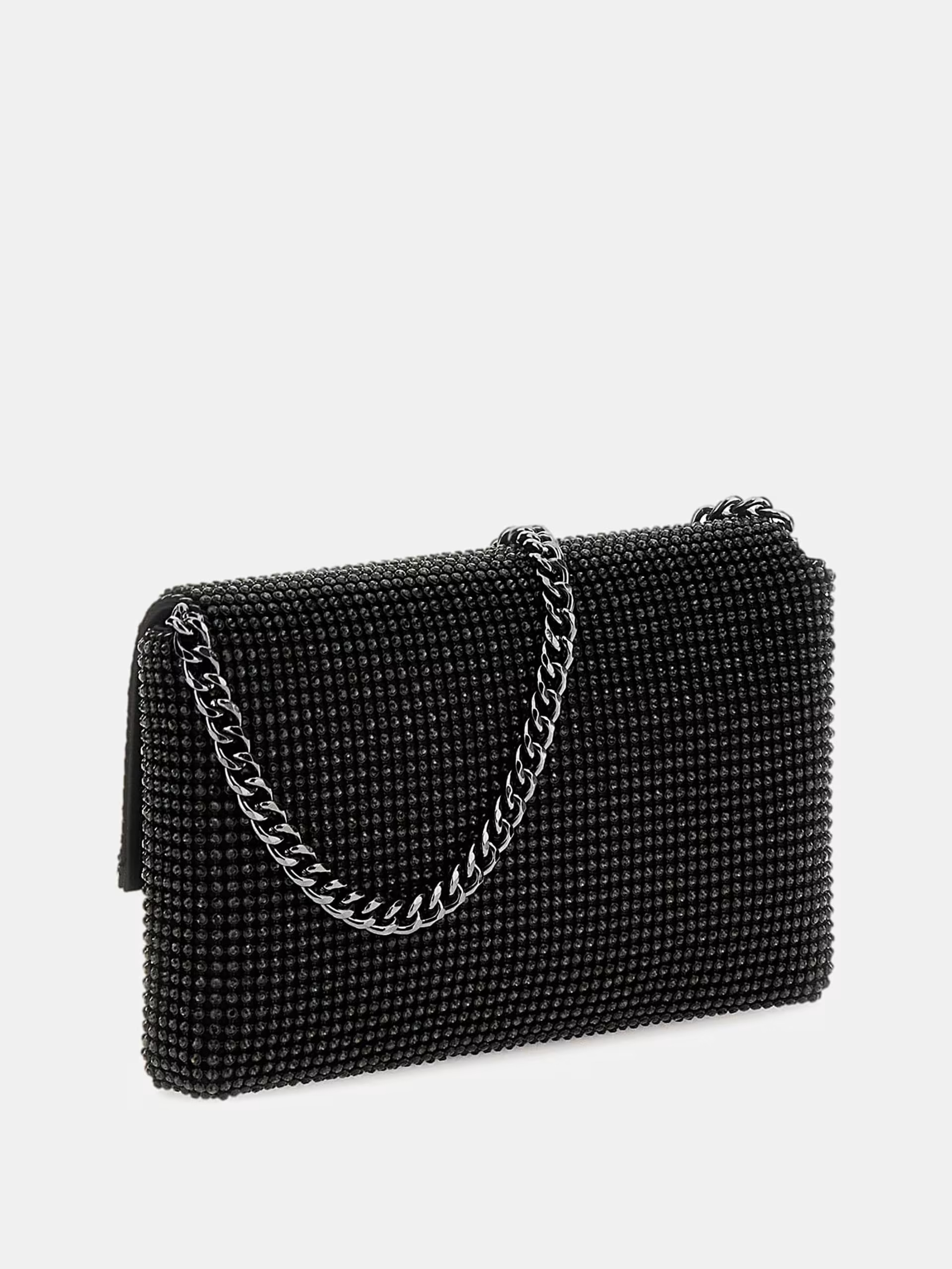 Guess Τσάντα Χιαστή Βραδινή Zalina Flap Clutch (HWRB9350700-BLA)